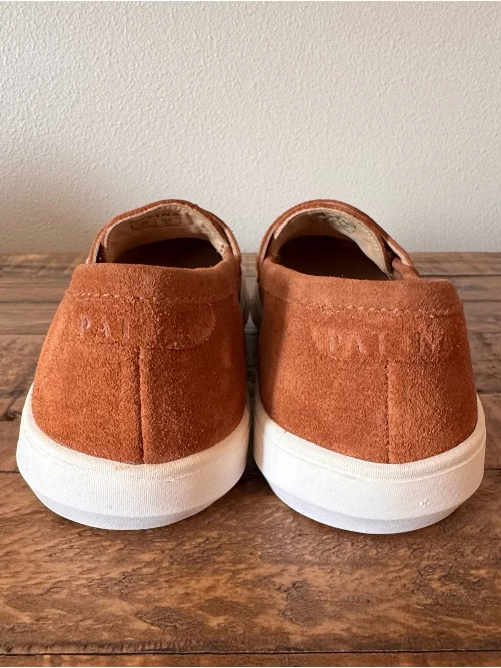 Patina Women's Boardwalk Suede Penny Loafers in Rust/Copper